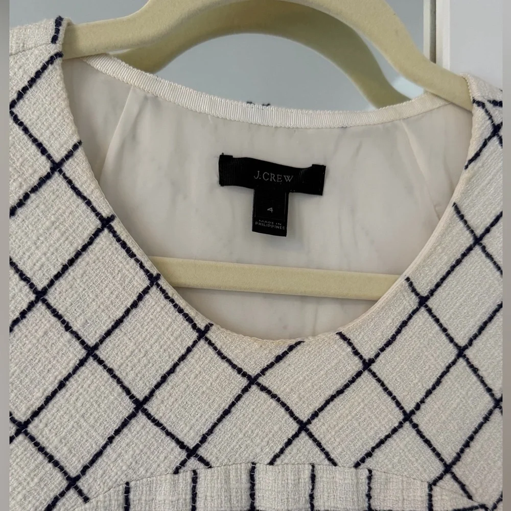 J Crew Tweed Dress in Windowpane Pattern - Picture 2 of 3